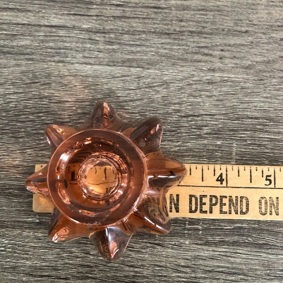 Vtg Pink Glass Candlestick  Holders - Picture 11 of 11